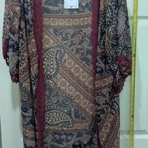 LuLaRoe Red and Blue Cape with Elegant Flow NWT - Size S  Style "Chloe"